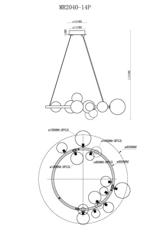 Люстры подвесные — Подвесная люстра MyFar MR2040-14P купить в  Люстры подвесные — Подвесная люстра MyFar MR2040-14P купить в