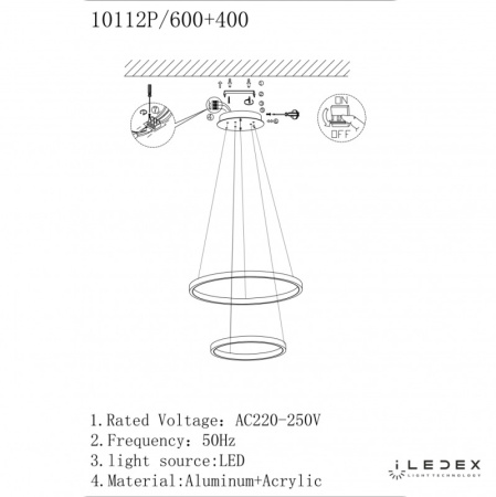 Люстры каскадные — Каскадная люстра iLedex 10112P/2-39W-3000K (6/4) BR купить в  Люстры каскадные — Каскадная люстра iLedex 10112P/2-39W-3000K (6/4) BR купить в