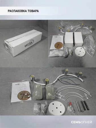 Потолочные люстры — Потолочная люстра Seven Fires Iveya WD3549/4C-WT-CR-CL купить в 