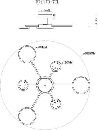 Люстры на штанге — Люстра на штанге MyFar MR1170-7CL купить в 
