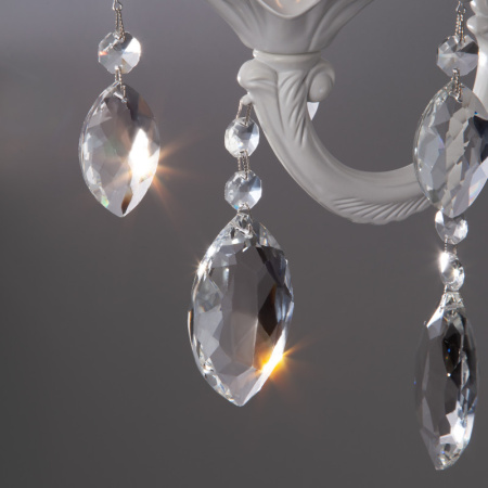 Настенные бра — Бра Eurosvet 10108/1 белый/прозрачный хрусталь Strotskis купить в 