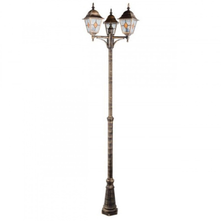 Высокие уличные фонари — Садово-парковый светильник ARTE Lamp A1542PA-3BN купить в 