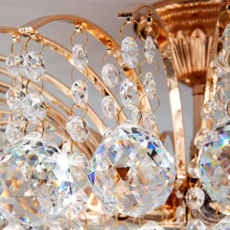 Люстры накладные — Накладная люстра Eurosvet 3299/9 золото/прозрачный хрусталь Strotskis купить в 