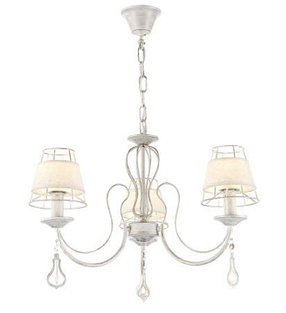 Люстры подвесные — 3058/3 белый с золотом купить в 