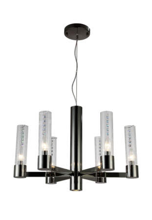 Люстры подвесные — Подвесная люстра Crystal Lux OTONO SP6+1 BLACK CHROMIUM/TRANSPARENTE купить в 