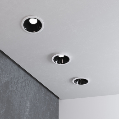 Встраиваемые точечные светильники — Встраиваемый светильник Elektrostandard 25081/LED 8W 4200K белый/чёрный жемчуг купить в 