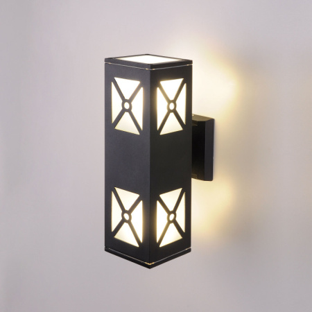 Уличные настенные светильники — Светильник настенный Elektrostandard 1405 TECHNO черный купить в 