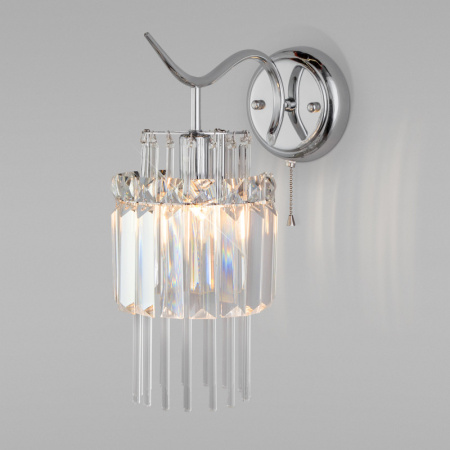 Настенные бра — Бра Eurosvet 10119/1 хром/прозрачный хрусталь Strotskis купить в 