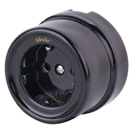 Розетки — Розетка Werkel WL18-03-01 (черный) Ретро купить в 