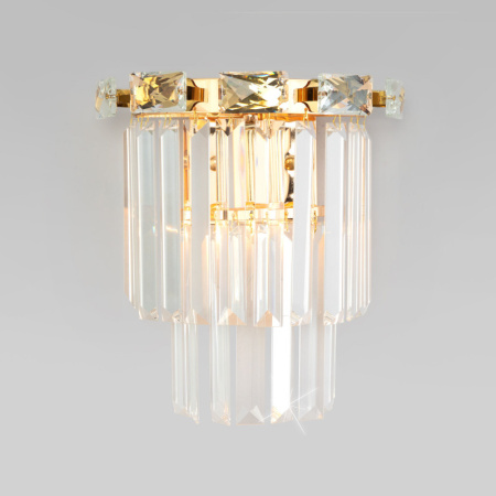 Настенные бра — Бра Eurosvet 10130/1 золото/прозрачный хрусталь Strotskis купить в 