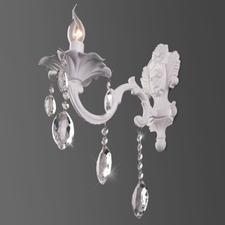 Настенные бра — Бра Eurosvet 10108/1 белый/прозрачный хрусталь Strotskis купить в 