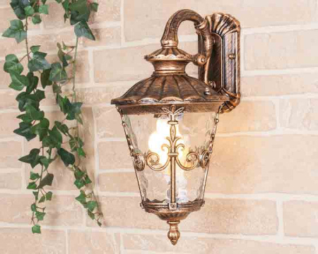 Уличные настенные светильники — Светильник настенный Elektrostandard Diadema D (GLYF-8046D) черное золото купить в 