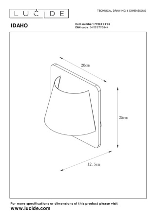 Настенные бра — Бра LUCIDE 77281/01/36 купить в 