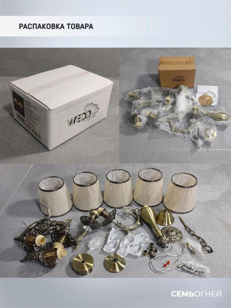 Люстры подвесные — Подвесная люстра Seven Fires Sejnt WD3517/5H-AB-BG купить в 