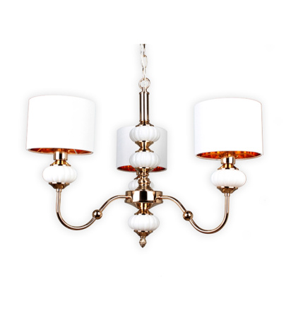 Люстры подвесные — 42302/3 золото+белый купить в 