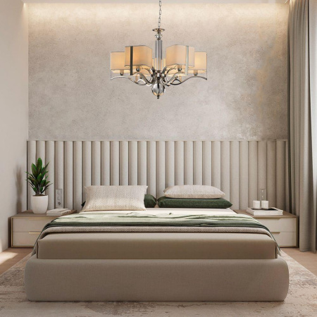 Люстры подвесные — Подвесная люстра Lumien Hall Адельфия LH1047/6P-NK-WT купить в 