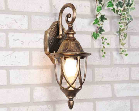 Уличные настенные светильники — Светильник настенный Elektrostandard Orion черное золото купить в 