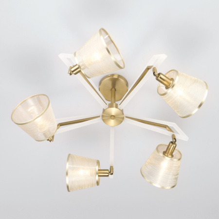 Люстры на штанге — Люстра на штанге Eurosvet 60082/5 золотая бронза купить в 