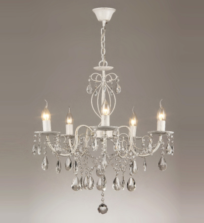 Люстры подвесные — 02260/5 белый с патиной хром купить в 