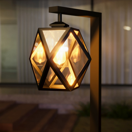 Высокие уличные фонари — Садово-парковый светильник Elektrostandard Ambra F (35133/F) чёрный купить в 