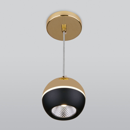 Подвесные светильники — Подвесной светильник Elektrostandard DLS023 9W 4200K черный/золото купить в 