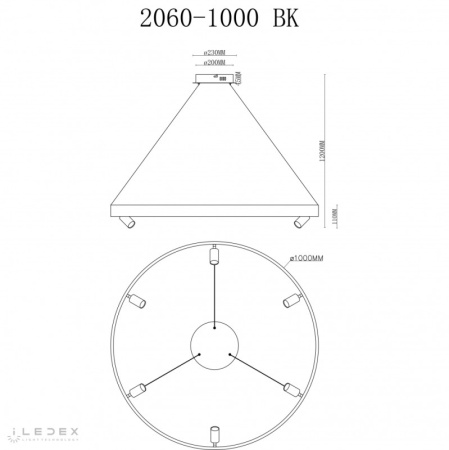 Люстры подвесные — Подвесная люстра iLedex 2060-D1000 BK купить в  Люстры подвесные — Подвесная люстра iLedex 2060-D1000 BK купить в