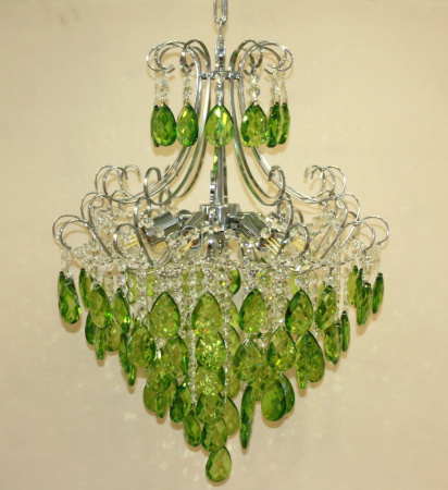 Люстры подвесные — 0989/6 хром-зеленый купить в 
