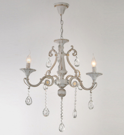 Люстры подвесные — 2648/3 белый с патиной золото купить в 