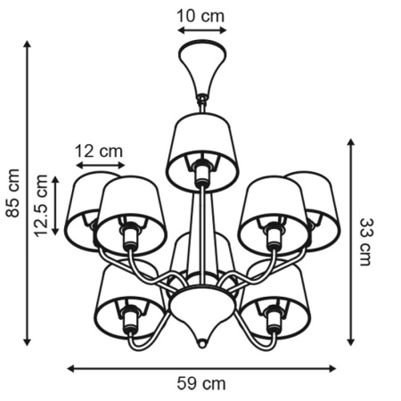 Люстры подвесные — Подвесная люстра ARTE Lamp A1528LM-8WH купить в 