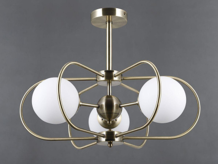 Люстры на штанге — Потолочная люстра Elvan LU-39814/3-E27-BrWh купить в 