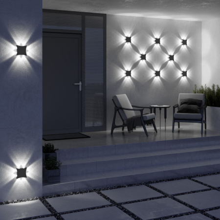 Уличные настенные светильники — Светильник настенный Elektrostandard 1631 TECHNO LED Чёрный купить в 