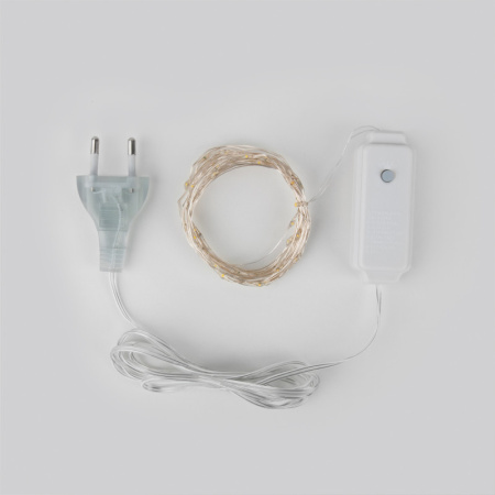 Светодиодные нити — Светодиодная нить Eurosvet 400-007 теплый белый 5м IP20 купить в 