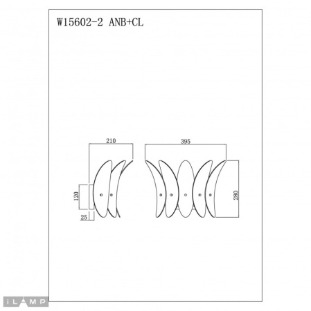 Настенные бра — Бра iLamp W15602-2 ANB+CL купить в 