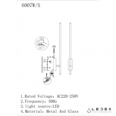 Настенные бра — Бра iLedex 6007W/S - 8W - 3000K BK купить в  Настенные бра — Бра iLedex 6007W/S - 8W - 3000K BK купить в