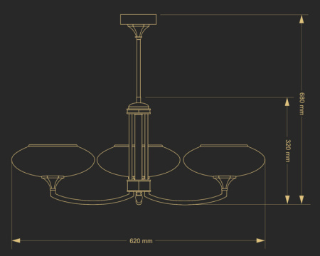 Люстры на штанге — Люстра на штанге Kutek DEC-ZW-3(P) купить в 