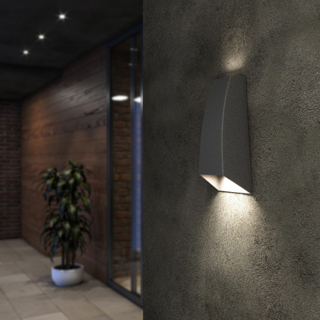 Уличные настенные светильники — Светильник настенный Elektrostandard 1016 TECHNO серый купить в 