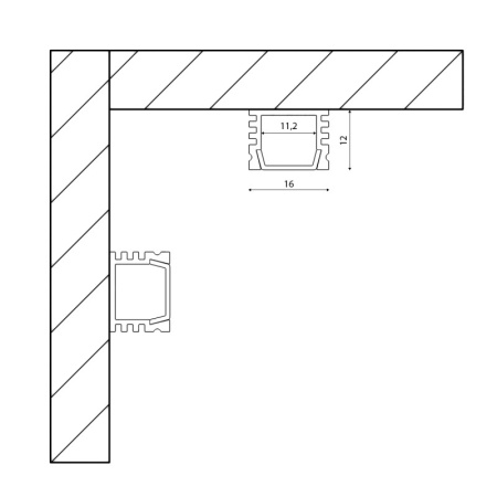 Профили для светодиодных лент — Профиль SWG SF-1612 купить в  Профили для светодиодных лент — Профиль SWG SF-1612 купить в