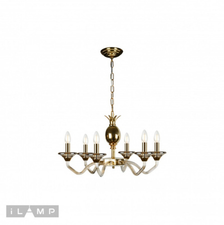 Люстры подвесные — Подвесная люстра iLamp YT2049-6 GD+COG купить в 