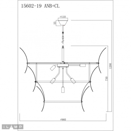 Люстры подвесные — Подвесная люстра iLamp 15602-19 ANB+CL купить в 