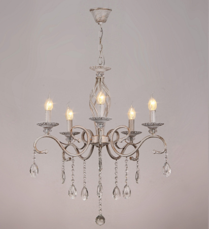 Люстры подвесные — 02519/5 (2235) белый с патиной золото купить в 