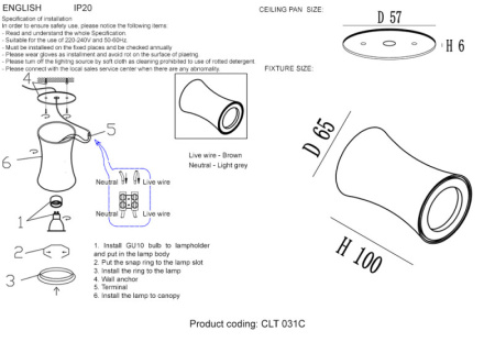 Накладные точечные светильники — Накладной светильник Crystal Lux CLT 031C WH купить в  Накладные точечные светильники — Накладной светильник Crystal Lux CLT 031C WH купить в