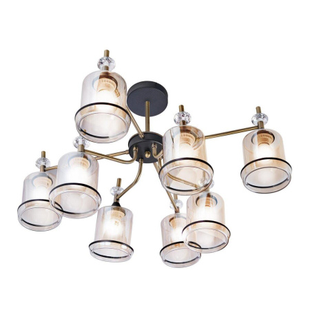 Люстры на штанге — Потолочная люстра IMEX MD.4889-8-S AB+BK купить в 