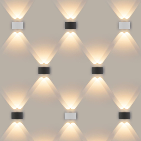 Уличные настенные светильники — Светильник настенный Elektrostandard 1555 TECHNO LED TWINKY DOUBLE серый купить в 