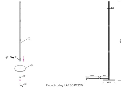 Торшеры и напольные светильники — Торшер Crystal Lux LARGO PT25W GOLD купить в  Торшеры и напольные светильники — Торшер Crystal Lux LARGO PT25W GOLD купить в