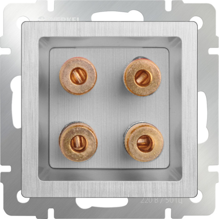 Розетки — Розетка Werkel WL09-AUDIOx4 (cеребряный рифленый) купить в 
