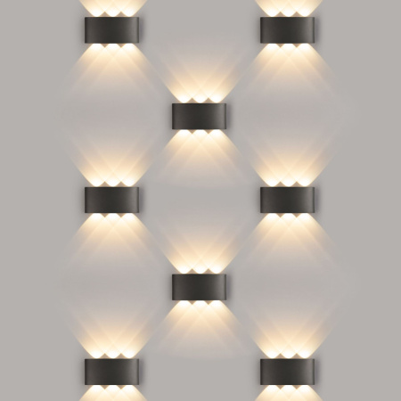 Уличные настенные светильники — Светильник настенный Elektrostandard 1551 TECHNO LED TWINKY TRIO черный купить в 