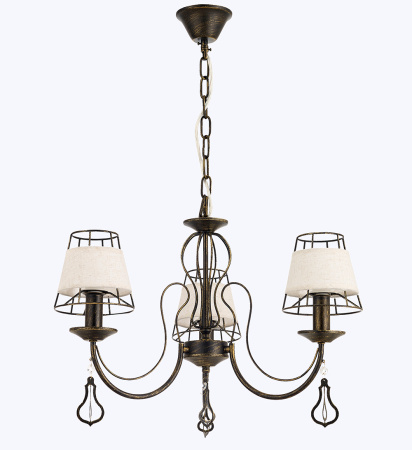 Люстры подвесные — 3058/3 черный с золотом купить в 