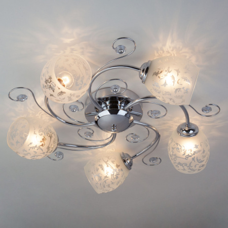 Люстры накладные — Накладная люстра Eurosvet 9677/5 хром купить в 