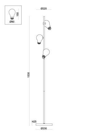 Торшеры и напольные светильники — Торшер Freya FR5372FL-03BS купить в 
