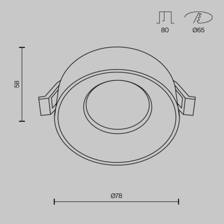 Встраиваемые точечные светильники — Встраиваемый светильник Maytoni Technical DL046-01W купить в 
